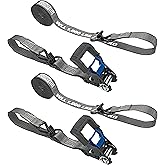Secure Tite Ratchet Straps – 2-Pack 1-1/4” x 16’ Tie Down Straps with Vinyl Coated Double J-Hooks – Cargo Tie Down Straps, 1000 lbs. Working Load Limit and 3000 lbs. Break Strength