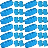 Bememo 36 Pcs Neon Sweatbands Set for Kids 12 Headbands 24 Wristbands Bulk Sports Sweat Bands Athletic for Children Basketball Tennis Running Gym Student Gifts Glow Party