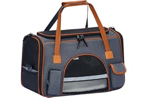 Pesen 18x11x11 Inches Cat Carrier– Fits Pets Up to 16 lbs, Anti-Collapse Design, Multiple Storage Pockets, Cat Carrier Soft Ideal for Medium Cats, Puppy, Rabbits and Other Small Animals
