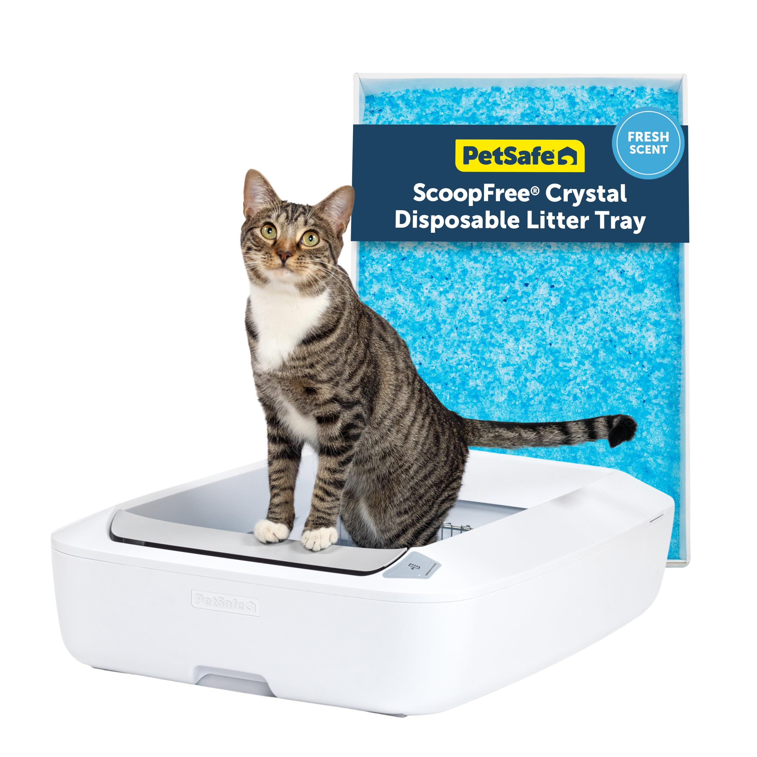 Photo 1 of ***MISSING PARTS -SELLING AS PARTS ONLY*** PetSafe ScoopFree Crystal Plus Automatic Self-Cleaning Cat Litter Box System – Not Enclosed – Advanced Odor Control – Includes 1 Disposable Crystal Litter Tray – White (PAL00-18016)
