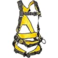 Guardian 21034 Cyclone Construction Harness with Waist Pad | Side D-Rings | Quick Connect Leg |OSHA & ANSI Compliant | Black/Yellow | M-L