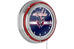 Trademark Global NHL Chrome Double Rung Neon Clock - Washington Capitals