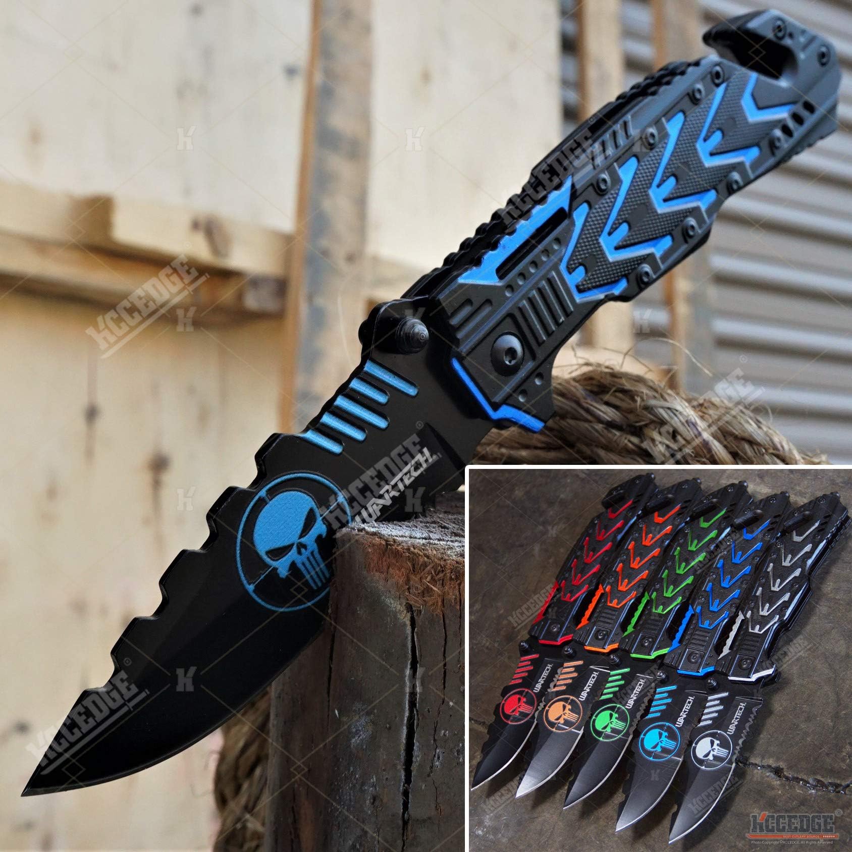 KCCEDGE BEST CUTLERY SOURCE EDC Pocket Knife Camping Accessories Razor Sharp Edge Skull Folding Knife Camping Gear Survival Kit 58014