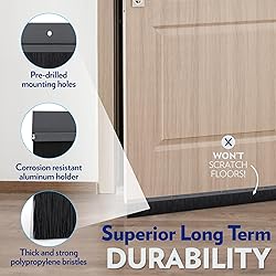 TMH Brush Door Sweep - Black Door Sweep for Bottom
