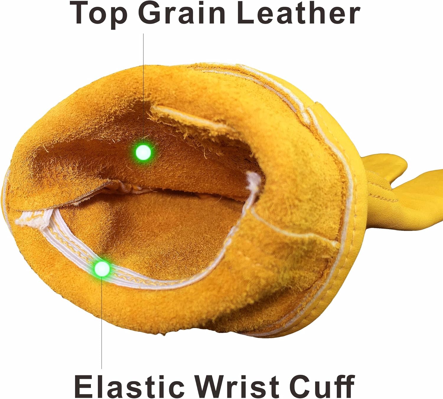 KIM YUAN Leather Work Gloves for Gardening/Cutting/Construction/Motorcycle, Men & Women, Elastic Wrist with Palm, M/L/XL (XXL) 1 Pair - Image 4