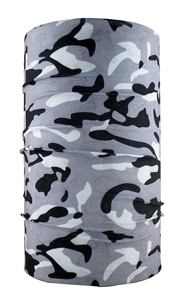HeadLOOP Multifunktionstuch Camouflage Winter grau Loop Schlauchtuch Schal Halstuch Kopftuch Microfaser