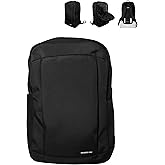 Members Only Black Travel Backpack, Laptop Backpack for Men, Padded Laptop Sleeve 15", Work and College Bag