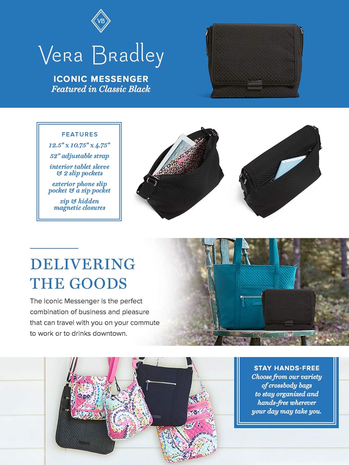 vera bradley iconic messenger bag