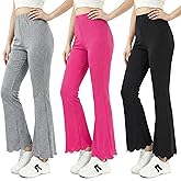 CoguZed 3 Pack Girls Flare Leggings, Buttery Soft Kids Flare Pants