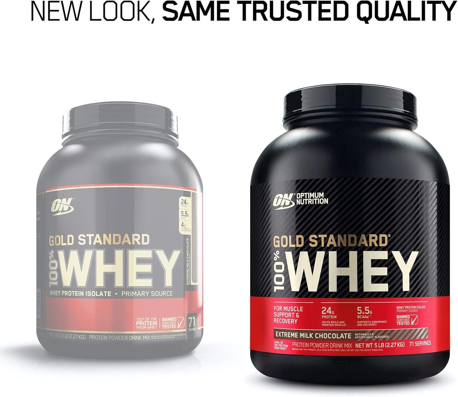 Optimum Nutrition Gold Standard 100% Whey Protein Powder, Extreme Milk Chocolate, 5 Pound (Packaging May Vary): Health & Personal Care