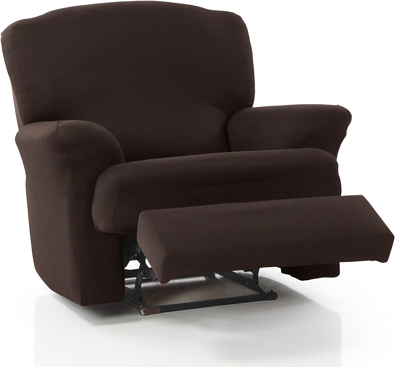 Elainer Home Living 2 Way Stretch Multi Elastic Fabric Easy Fit Washable Nautic Recliner Chair Cover Recliner Chair Protector Slipcover (Chocolate)