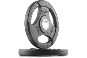 XMark Olympic Plates, Pairs and Sets, Olympic Weight Plates, Rubber Coated Olympic Weight Plate Set, Olympic Barbell Weight Set for Home