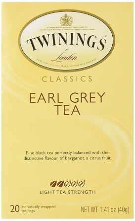 Twinings classics earl grey tea Black tea, bergamot flavoring. (070177154226)