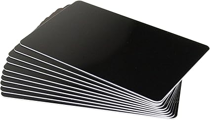 Perfectid 100 Fogli Di Carta Di Credito In Plastica Pvc Di Qualita Iso Cr80 Di Dimensioni 86 X 54 Mm Formato Carta Di Credito E 760 Micron Di Spessore Glossy Black