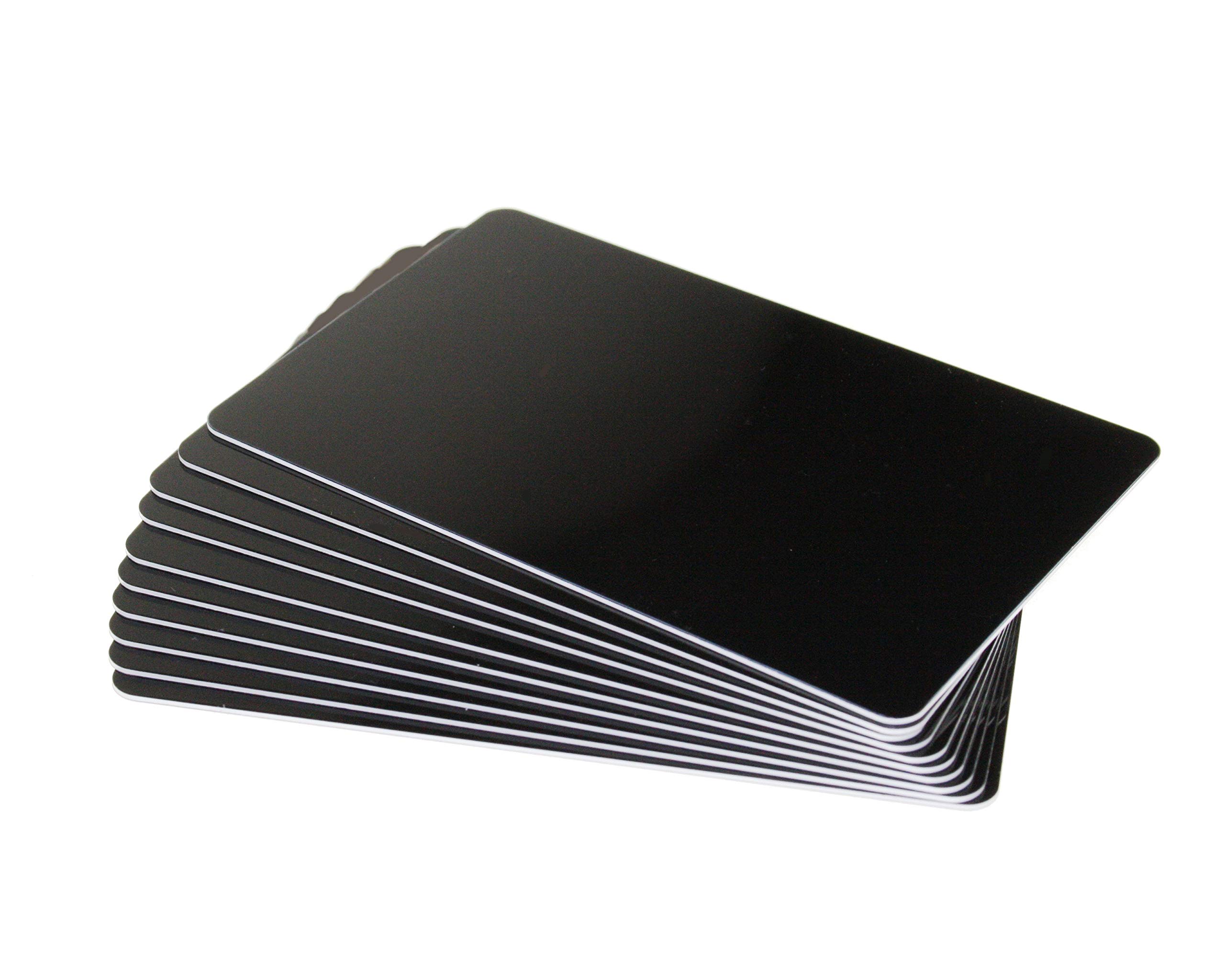 100 x PerfectID Premium ISO Quality PVC Plastic Plain Blank CR80 ID Card of Size 86x54mm (Credit Card Size) & 760 Microns Thickness. (Glossy Black)