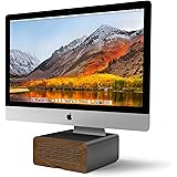 Twelve South HiRise Pro for iMac/ Displays/ Monitors | Height-adjustable stand w/ storage, reversible front + leather inlay