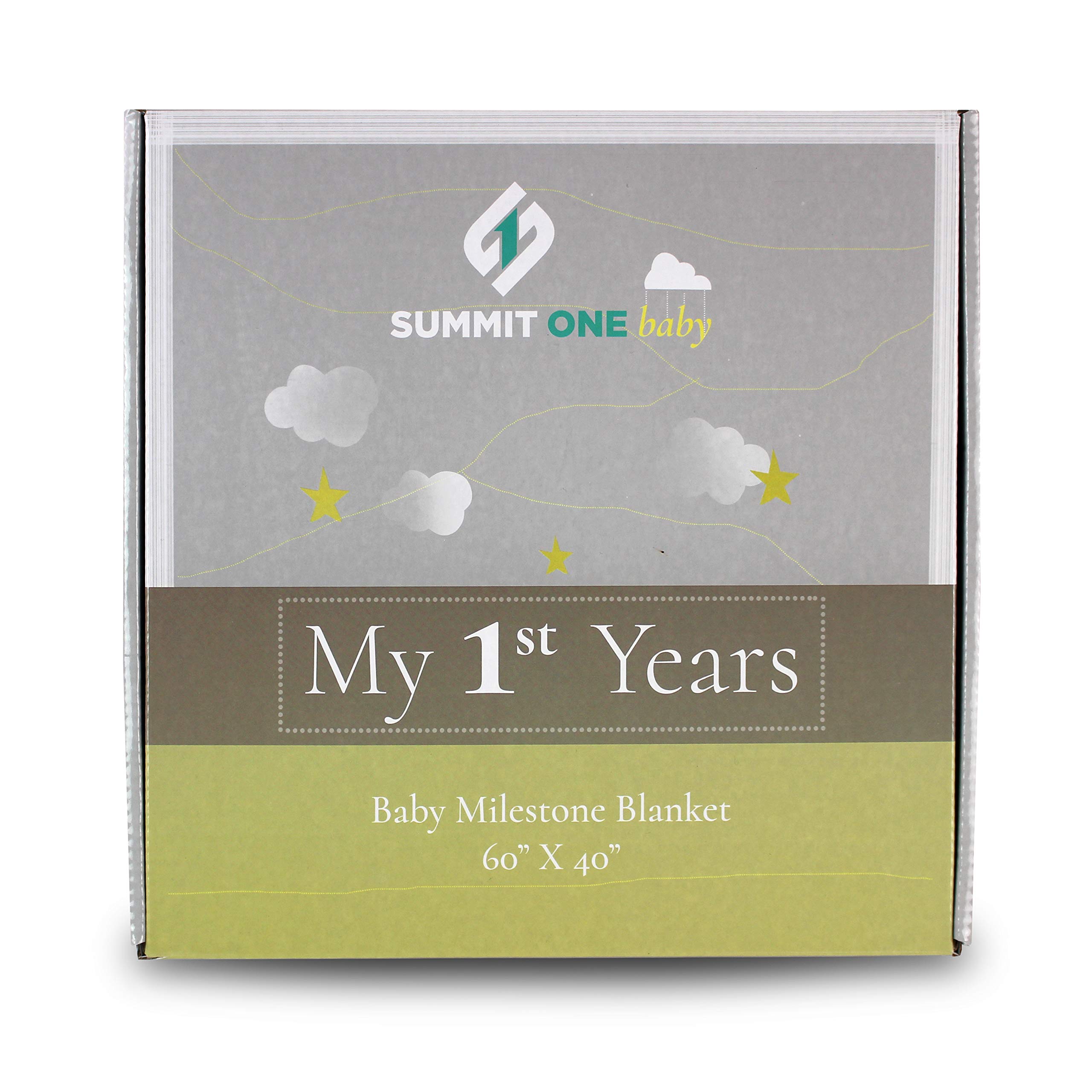 Summit One Baby Monthly Milestone Blanket with Unicorn Design, 1-12 Months (60 x 40 Inch) - Includes Flower Wreath Photography Prop - Large Super-Soft Fleece Newborn Backdrop Blankets for Baby Girls