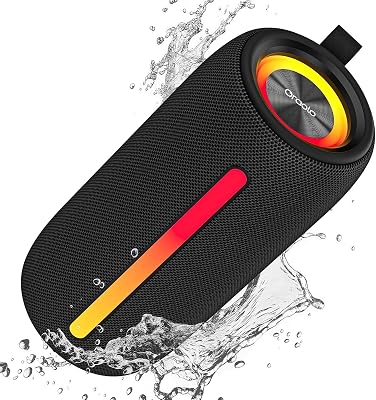 Pequena coluna Bluetooth, coluna portátil Bluetooth 5.4, mini colunas de duche, reprodução 30H, resistência à água IPX7, TWS/AUX/TF, Adequado para Atividades ao Ar Livre/Festas/Viagens (Preto)