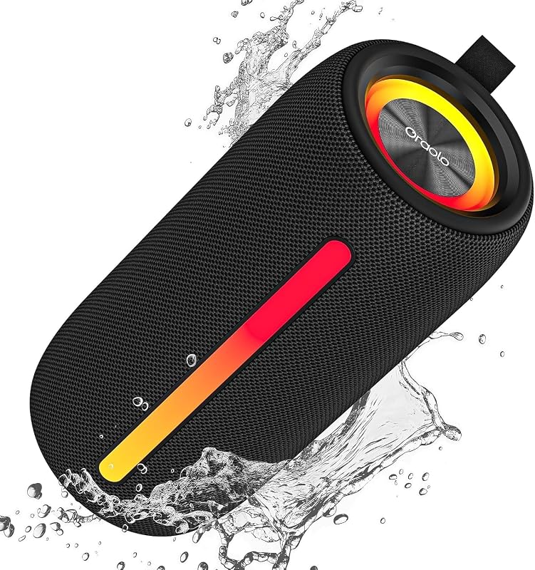 Pequena coluna Bluetooth, coluna portátil Bluetooth 5.4, mini colunas de duche, reprodução 30H, resistência à água IPX7, TWS/AUX/TF, Adequado para Atividades ao Ar Livre/Festas/Viagens (Preto)