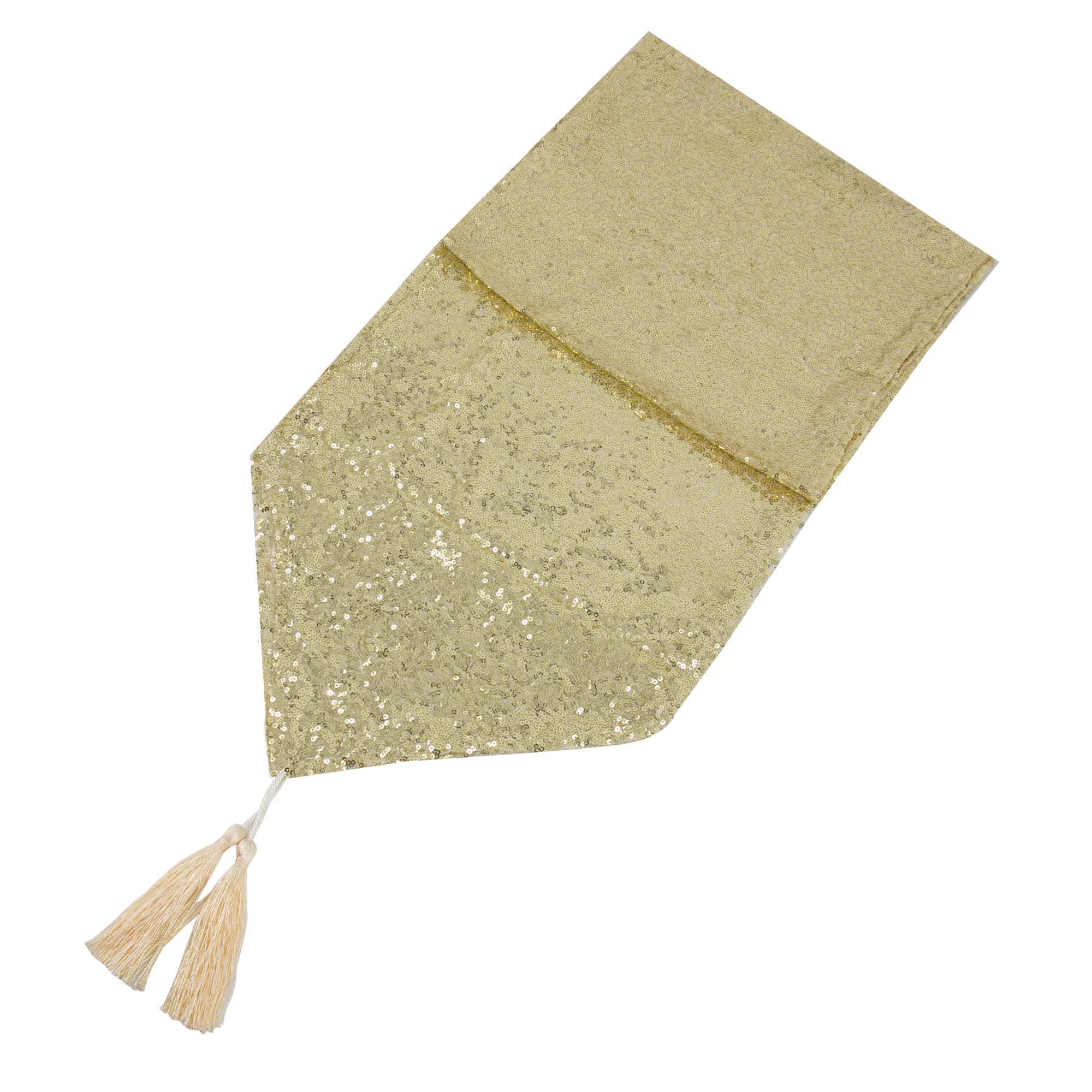 Time to Sparkle 120 Inches Sequin Table Runner Tassel Glitter Table Runner for Kitchen Birthday Wedding Decor Fabric Sequin Table Overlay for Wedding Reception