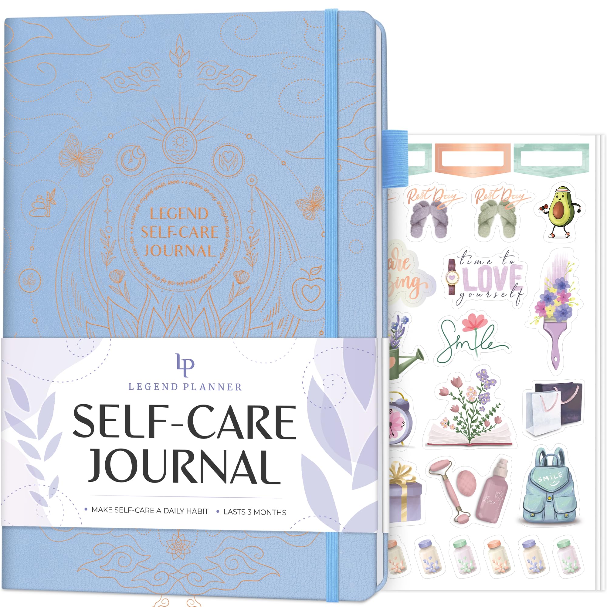 Legend Self-Care Journal – Guided Daily Reflection Journal to Support Mental & Physical Health – Daily Mood, Meditation & Personal Development Notebook – 26.5x18.5cm, Lasts 3 Months (Periwinkle Gold)