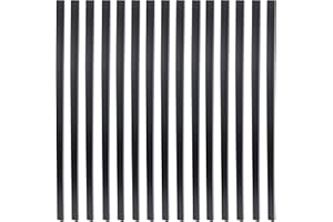 Myard 38 Inches Traditional Rectangular Iron Deck Balusters Furniture w/Screws for Wood Composite Facemount Railing Staircase Balustrade, Classic Geometric Styling (50-Pack, Matte Black)