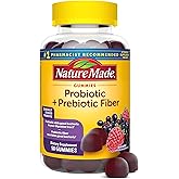 Nature Made Probiotic + Prebiotic Fiber Gummies for Daily Gut Health, Fiber Supplement with Probiotics for Digestive Health Support, 50 Gummies, 25 Day Supply