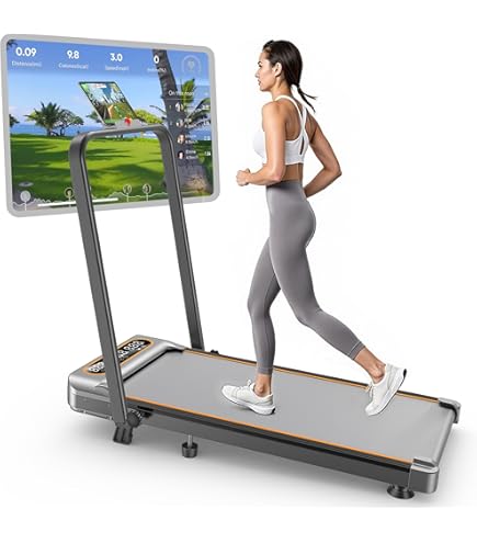 With Incline GYMAX Under Desk Treadmill With LED Monitor, Remote