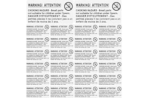 Sewroro 200Pcs Adhesive Choking Hazard Labels Warning Stickers for Packaging Not for Under 3 Years Safety