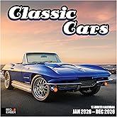 RED EMBER Classic Cars 2026 Wall Calendar 12 Month | 12" x 24" Open | Thick & Sturdy Paper | Holiday Gift | Car Calendar 2026