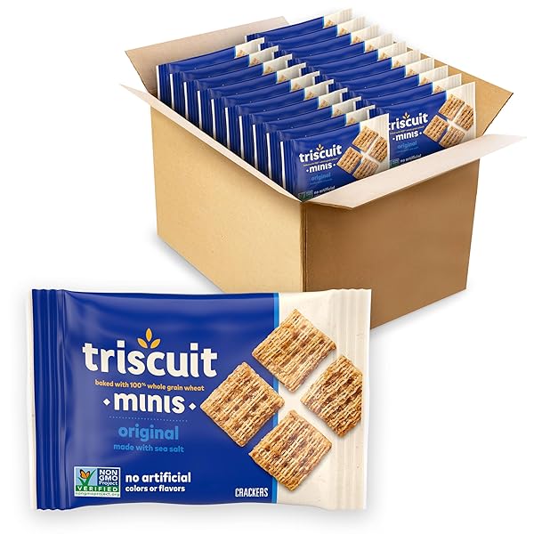 TRISCUIT MINIS ORIGINAL WHOLE GRAIN WHEAT CRACKERS, VEGAN...