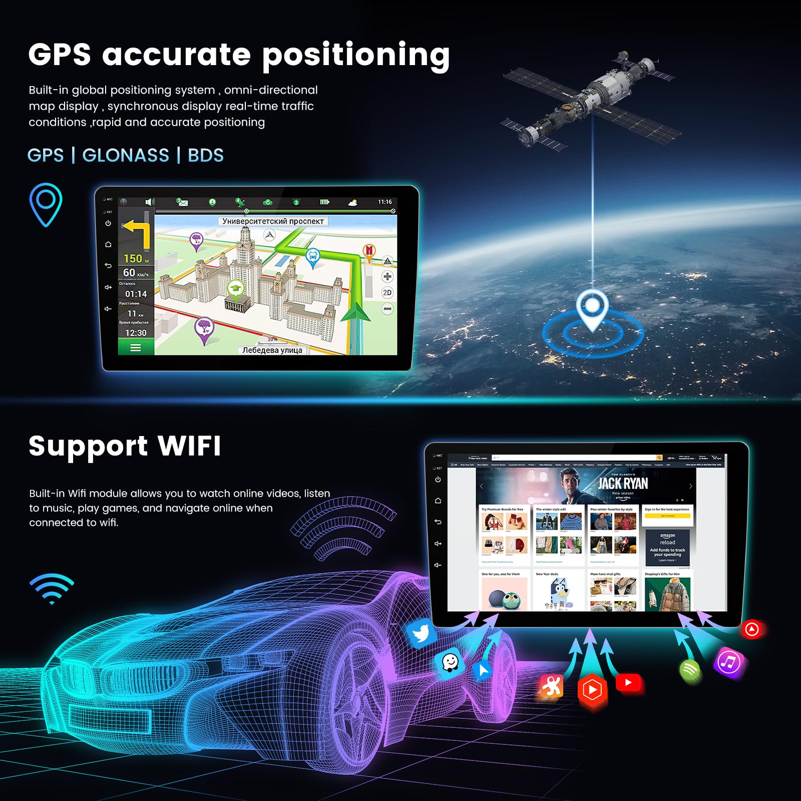 1280 x 720 Andorid 13 8 Core 2+32GB Radio for Fiat 500 500C 2007-2015 Stereo Replacement Dash Kit, 9