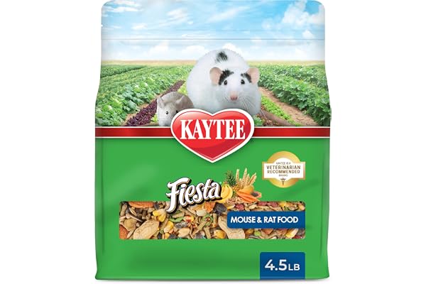Kaytee Fiesta Mouse & Rat Food, Nutritious and Fun Blend, Supports Dental Health and Digestion, 4.5 pounds