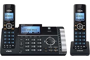 VTech DS6251-2 Dect_6.0 2-Handset 2-Line Landline Telephone, Black