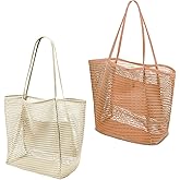 Doitxue Mesh Beach Bag for Women - Pool Bag with Zippered Interior Pocket, Summer Tote for Swimming, Travel Accessories