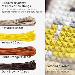 ARTEZA Embroidery Thread, 80 Skeins, Dark