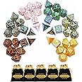 SmartDealsPro Double-Colors Polyhedral Dice Sets with Pouches for D&D DND RPG MTG Dungeon and Dragons Table Board Roll Playing Games D4 D6 D8 D10 D% D12 D20 (6-Color Retro Sets)