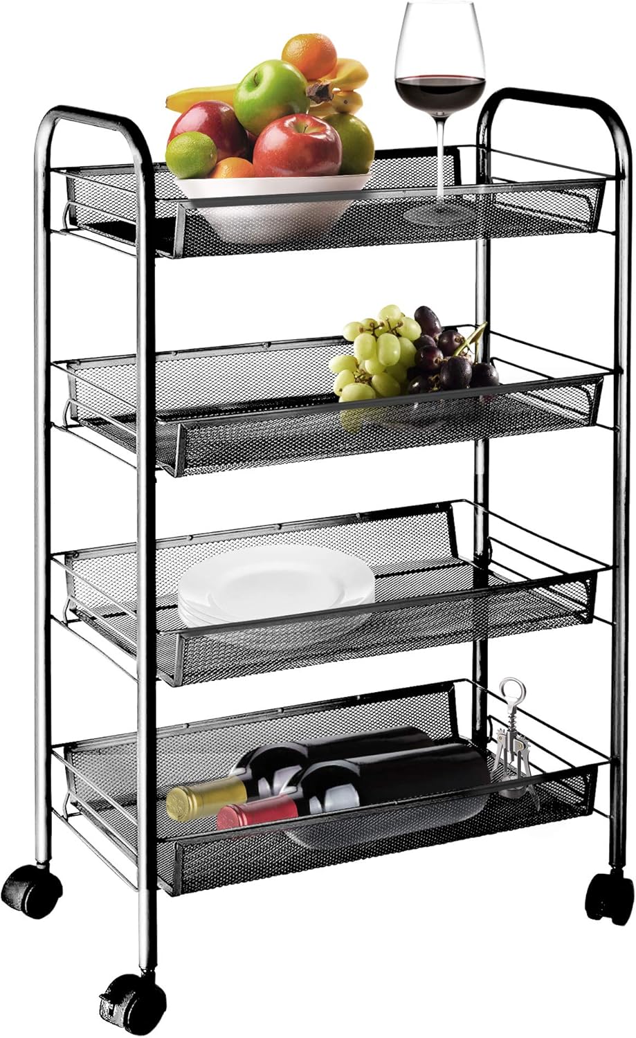 Best Commercial Basket Slim Kitchen Carts On Wheels