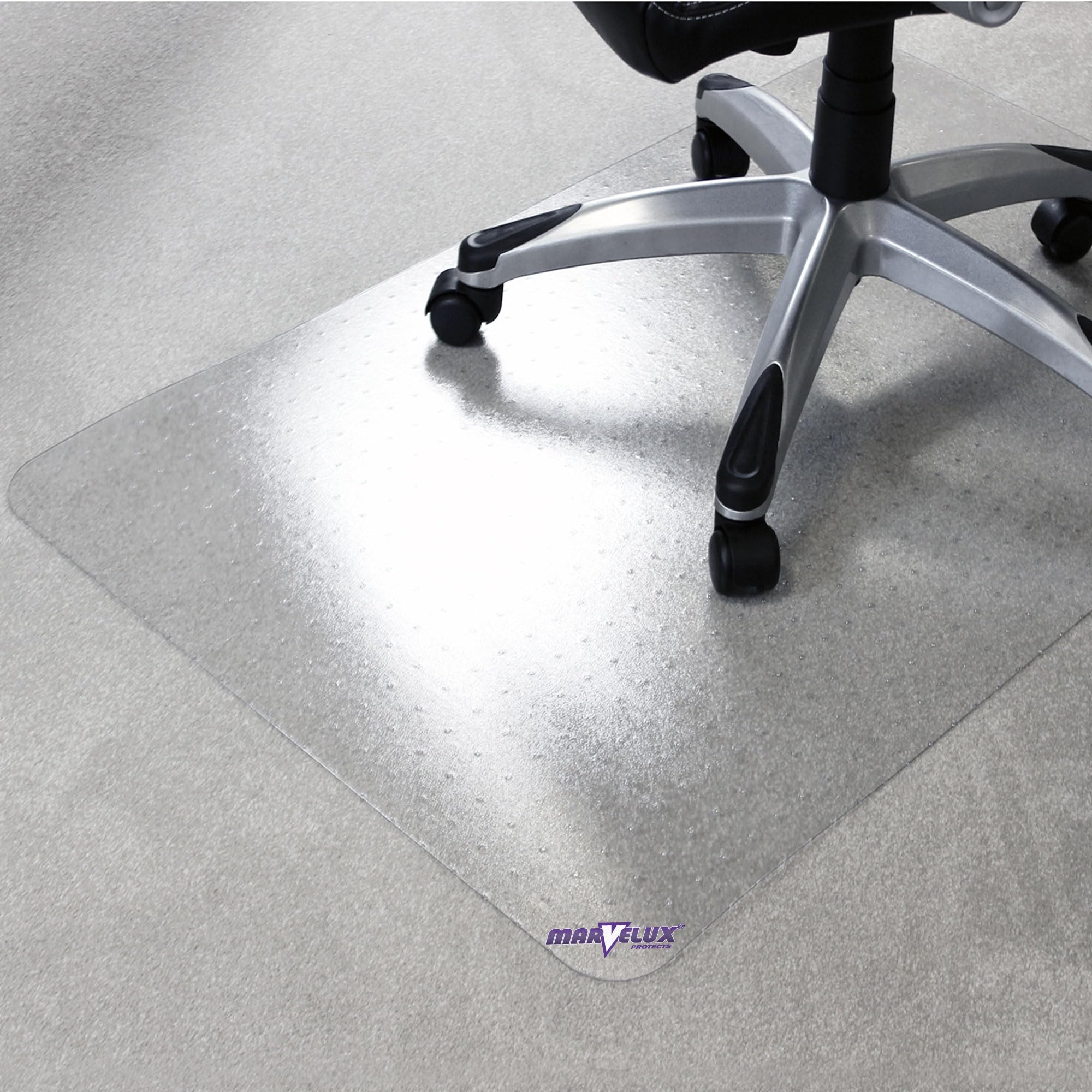 Marvelux 75 x 120cm Durable Eco Friendly Office Chair Mat for Low and Standard Pile Carpets, Rectangular Clear Enhanced Polymer Carpet Protector, Made in the UK