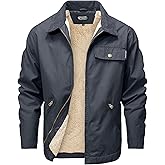 Zaitun Men's vintage jacket Winter Casual Warm Coat Fleece Lining Waterproof Outdoor Work Jacket