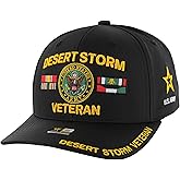 JM Warriors Desert Storm Veteran Hat for Men Officially Licensed US Army Combat Veterans Embroidered Adjustable Baseball Cap