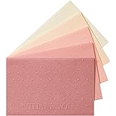 Crisky Embossed Thank You Cards (50 Pack) with Envelopes & Stickers Thank You Greeting Notes Bulk for Birthday, Baby Shower,Bridal Shower, Wedding, Graduation Shade of Dusty Rose