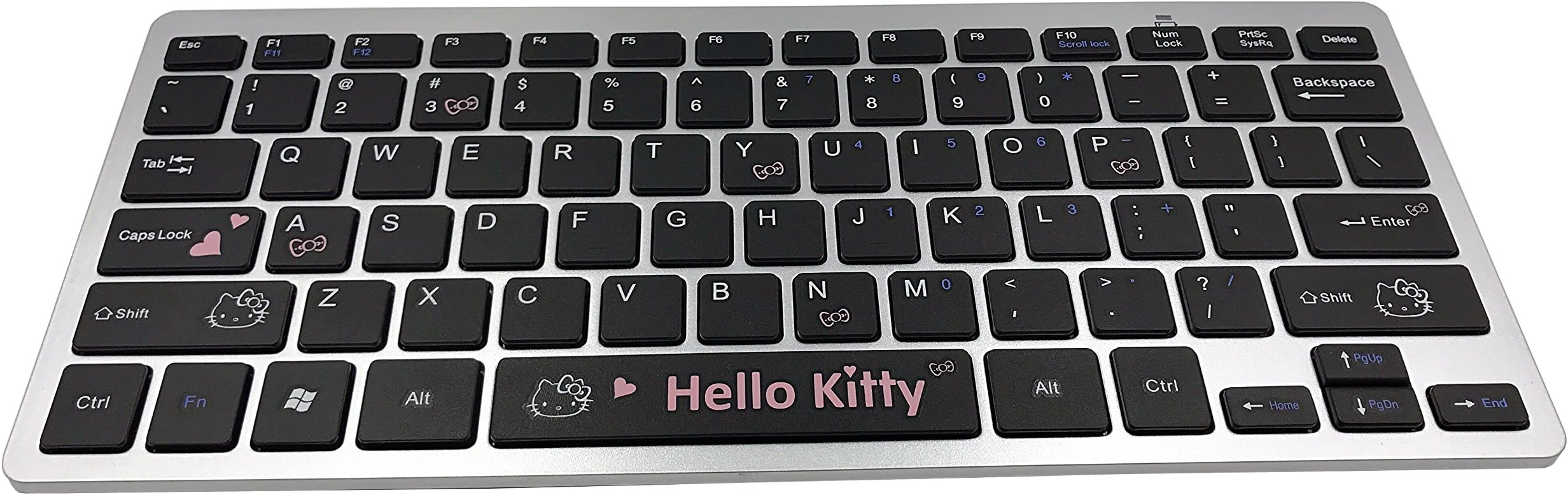 Cut3 Hello Kitty Wireless USB Scissor Structure Compact Keyboard (Black)