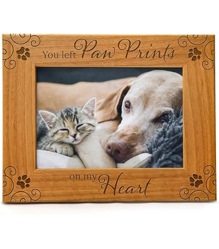 Personalised Photo Frame You Left Your Paw Prints Forever In My Heart Pet Dog Memorial Engraved Wooden Frame 5x7 Gift-923418
