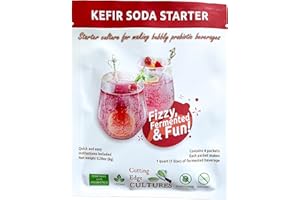 Kefir Soda Starter Culture Bubbly Probiotic Fermented Beverage Cutting Edge Cultures 4 Pack 8g Make Fizzy Fermentation Beneficial Bacteria Drinks Lactobacillus Delbrueckii Bifidum Longum Boulardii