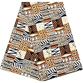 1 Piece of 6 Yard African Ankara Wax Print Fabric Kente Fabric Batik Ankara for Sewing for Party Dress (Brown)