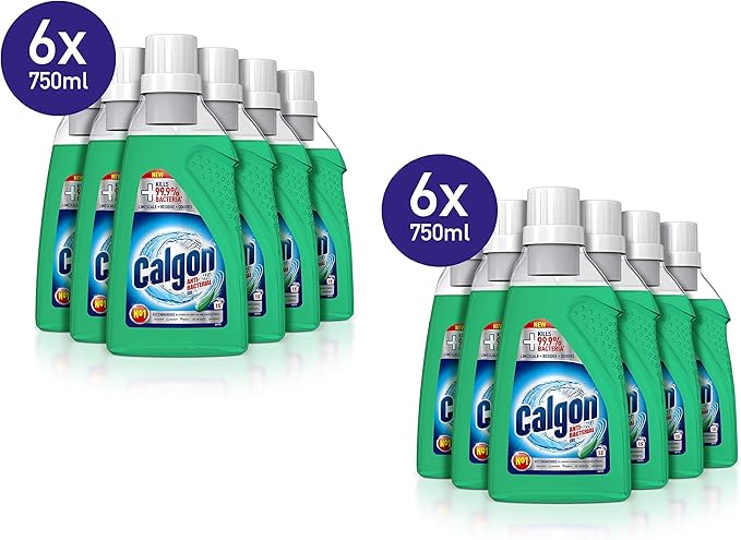 Calgon 3 In 1 Antibacterial Washing Machine Water Softener Gel 6 Bottles X 750ml 4 5l 2 Pack Amazon Co Uk Grocery