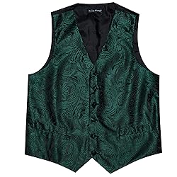 Barry.Wang Formal Men Hunter Green Flower Vest