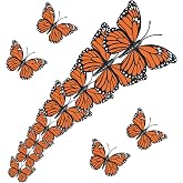 Dia De Los Muertos Decorations- 3D Artificial Monarch Butterfly Decorations | Day of The Dead Decorations - 3 Sizes 3D Butterfly Decor for Craft Home Wedding Halloween Holiday Party Supplies Accessories