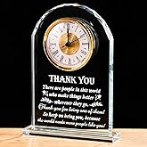 Thank You Gifts for Men Women - Appreciation Gift for Teacher Doctor Nurse Boss Coworker - Crystal Clock Inspirational Gratitude Presents for Male Leader Friends Christmas Grateful Plaque Decor